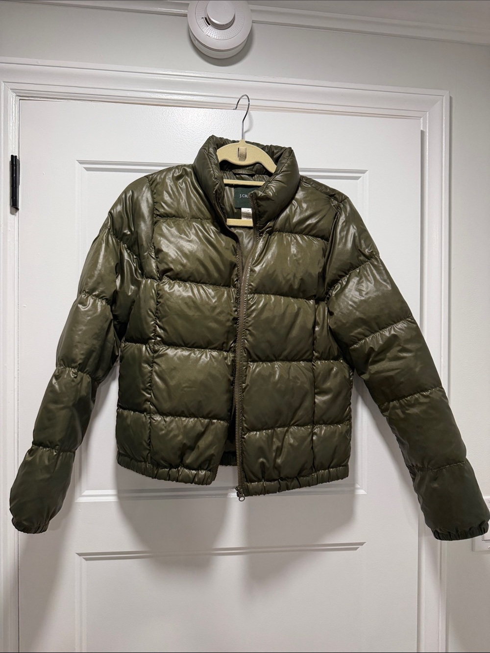 J. Crew Olive Quilted Puffer Jacket